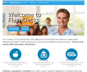 Flashdecks.com(Create use and share flashcards online) Screenshot