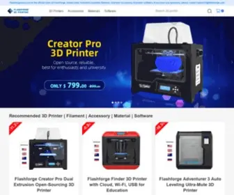 Flashforgeshop.com(Flashforge Official Online Shop for 3D Printers) Screenshot