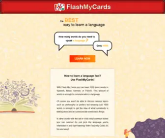 Flashmycards.com(The best way to learn a language) Screenshot