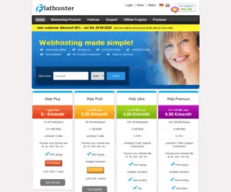 Flatbooster.com(Webhosting) Screenshot