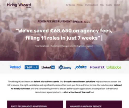 Flatfeerecruiters.co.uk(Hiring Wizard) Screenshot