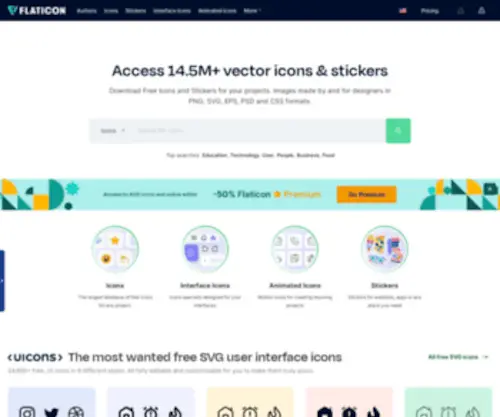 Flaticon.com(Vector Icons and Stickers) Screenshot