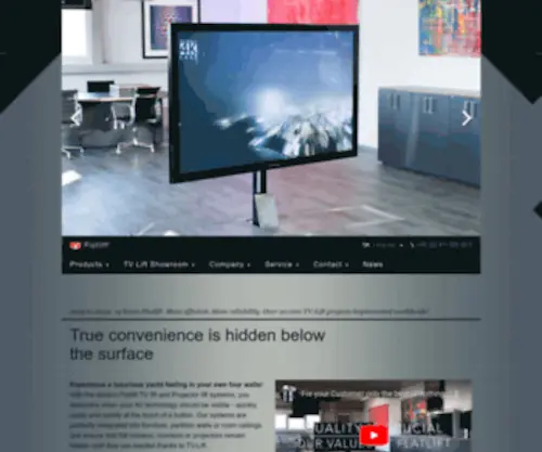 Flatlift.de(TV lift systems hide televisions invisibly in the living room) Screenshot