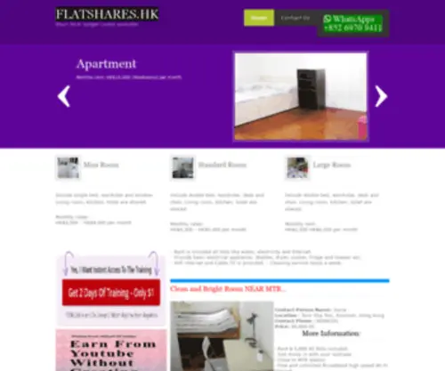 Flatshares.hk(Rent a room short or long term Hong Kong share flatshare flatmate room share flatmates shared flat accommodation flatshare flatshares roommate) Screenshot