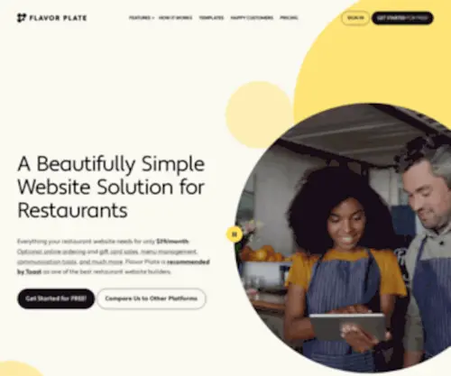 Flavorplate.com(Build and Manage a Restaurant Website with Flavor Plate) Screenshot