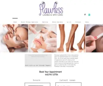 Flawlesslashspraytan.com(Flawless Lashes and Spray Tan) Screenshot