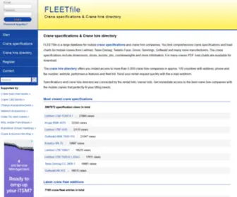 Fleetfile.com(Crane specifications & Crane hire directory) Screenshot