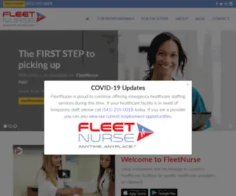 Fleetnurse.com(Healthcare staffing & nursing job opportunities) Screenshot