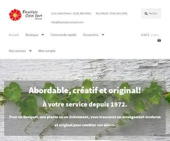 Fleuristecoinvert.com(Fleuriste Coin Vert Montréal) Screenshot