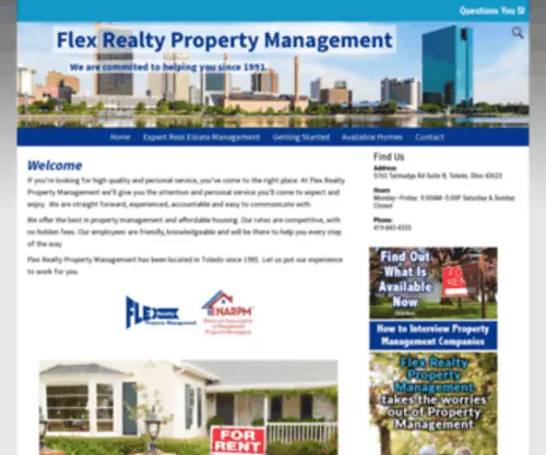 Flexrealtypropertymanagement.com(We're committed to helping you) Screenshot