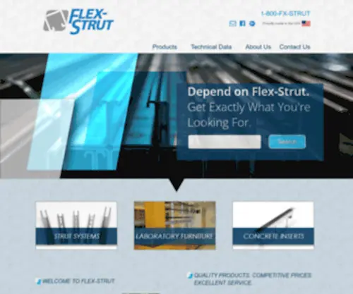 Flexstrut.com(Metal Strut Channel Framing Systems) Screenshot