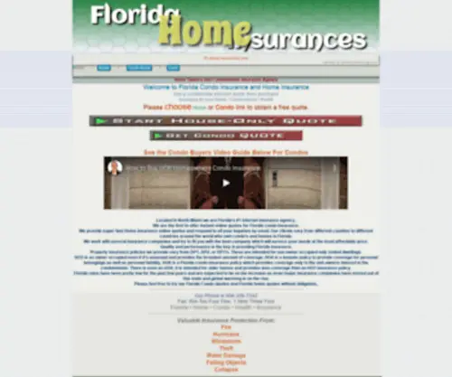 Flhomeinsurance.us(Florida home insurance and condo insurance agency) Screenshot