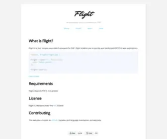 Flightphp.com(An extensible micro) Screenshot