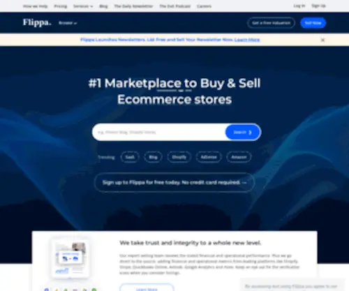 Flippa.com(Buy and Sell Online Businesses) Screenshot