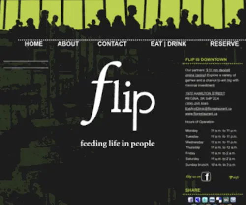 Fliprestaurant.ca(Flip Eatery & Drink) Screenshot