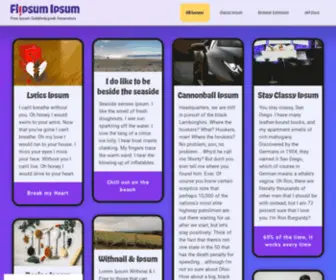 Flipsum-Ipsum.net(Ipsum Text Generators) Screenshot