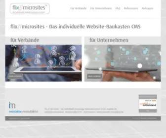 Flix-Microsites.de(Homepage-Baukasten CMS für Verbände und Unternehmen) Screenshot