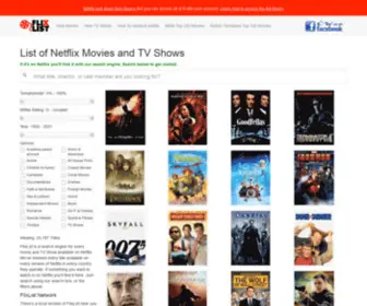 Flixlist.co.uk(List of Movies & TV Shows on Netflix UK) Screenshot
