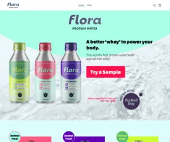 Floraproteinwater.com(A whole new 'whey' to power your body. Flora Protein Water) Screenshot