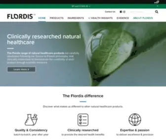 Flordishealth.com(Flordis clinically researched natural healthcare) Screenshot