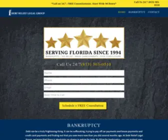 Floridabankruptcyrelief.com(Debt Relief Legal Group) Screenshot