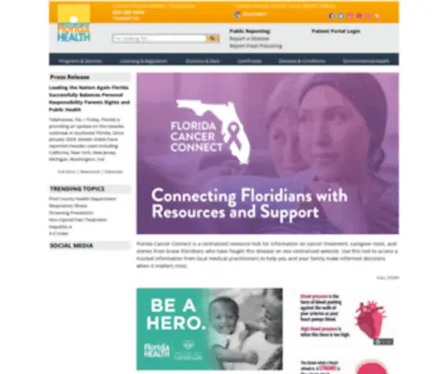 Floridahealth.gov(Florida Department of Health) Screenshot