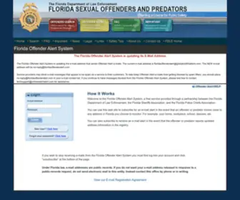 Floridaoffenderalert.com(Florida offender alert system) Screenshot