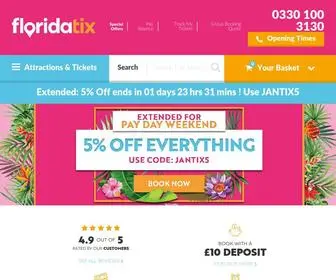 Floridatix.com(The UK's No.1 Orlando Attraction Tickets) Screenshot
