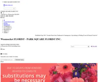 Floristwoonsocketri.com(PARK SQUARE FLORIST INC) Screenshot