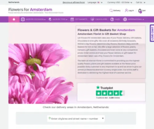 Flowers4Amsterdam.com(Flowers for Amsterdam) Screenshot