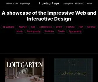 Flowing.page(A showcase of the Impressive Web and Interactive Design) Screenshot