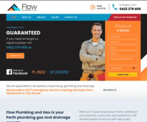 Flowplumbinggas.com.au(Flow Plumbing & Gas) Screenshot