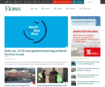 Flows.be(Flows is hét Nederlandstalige onlinenieuwsplatform voor de wereld van het goederenvervoer) Screenshot