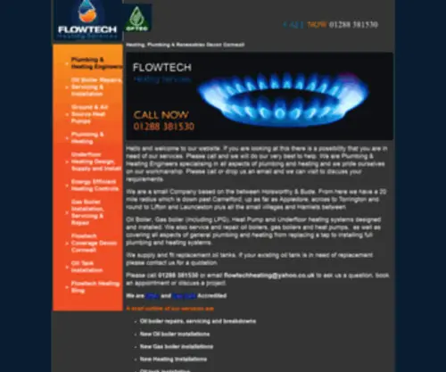 Flowtechheating.co.uk(Oil Boiler Holsworthy) Screenshot