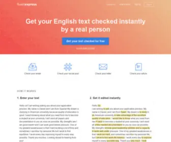 Fluent.express(Get your English text checked instantly by a real person) Screenshot
