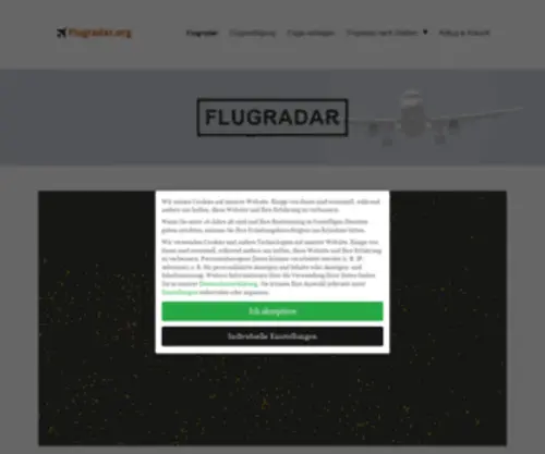 Flugradar.org(Echtzeit Flugverfolgung im Internet) Screenshot