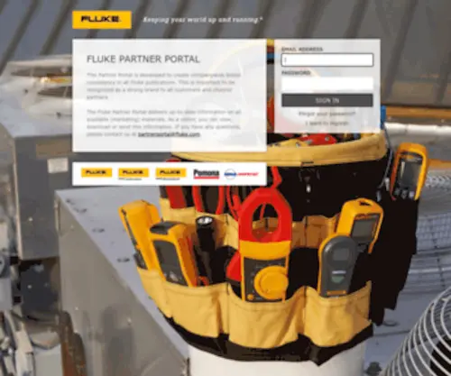 Flukepartnerportal.com(Fluke Partner Portal) Screenshot