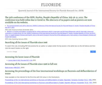 Fluorideresearch.online(International Society for Fluoride Research Inc) Screenshot