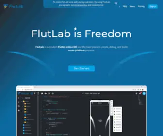 Flutlab.io(Flutter IDE online) Screenshot