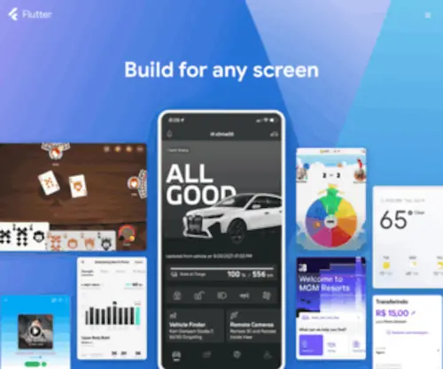 Flutter.dev(Build apps for any screen) Screenshot