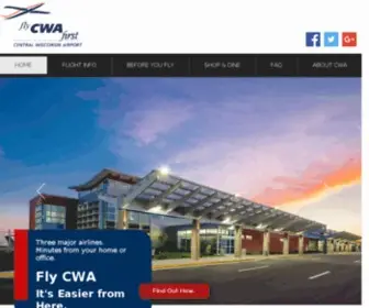 FLY-Cwa.org(The Central Wisconsin Airport) Screenshot