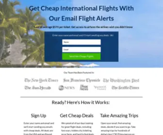 Flyalmostfree.com(Cheap Flight Deals from Fly Almost Free) Screenshot