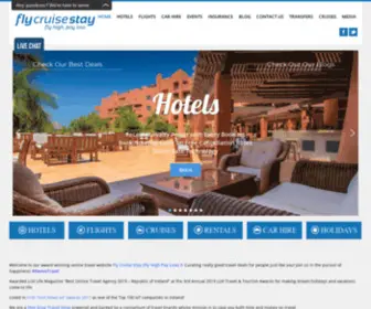 FLYcruisestay.com(Flights, Cruises, Hotels, Holidays, Events, Car Hire) Screenshot