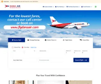 FLydanaair.com(Dana Airlines Ltd) Screenshot