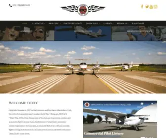 Flyefc.ca(Edmonton Flying Club & Flight Training) Screenshot