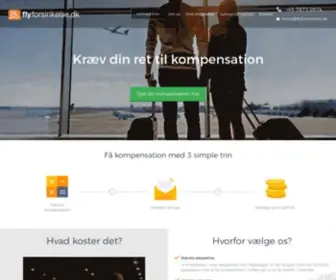 FLyforsinkelse.dk(Erstatning for flyforsinkelser og flyaflysninger) Screenshot