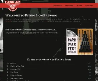 Flyinglionbrewing.com(Columbia City Brewery and Tap House) Screenshot