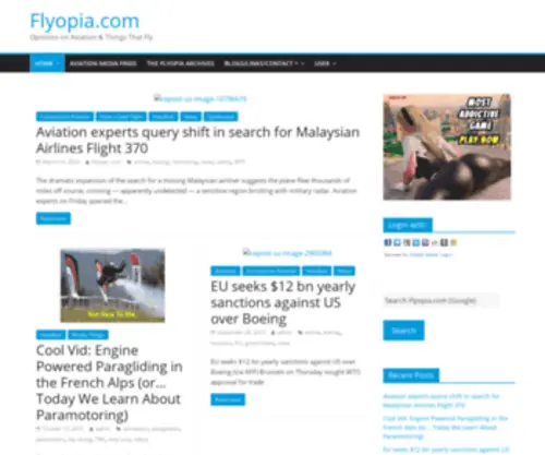 Flyopia.com(Opinions on Aviation & Things That Fly) Screenshot