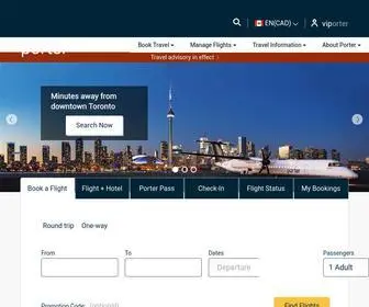 FLyporter.com(Porter Airlines Official Website) Screenshot