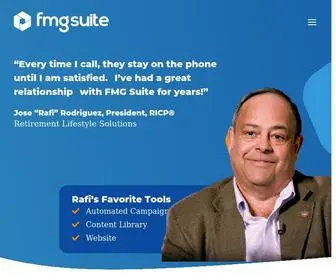 FMgsuite.com(Premier Marketing Suite for Modern Financial Advisors) Screenshot